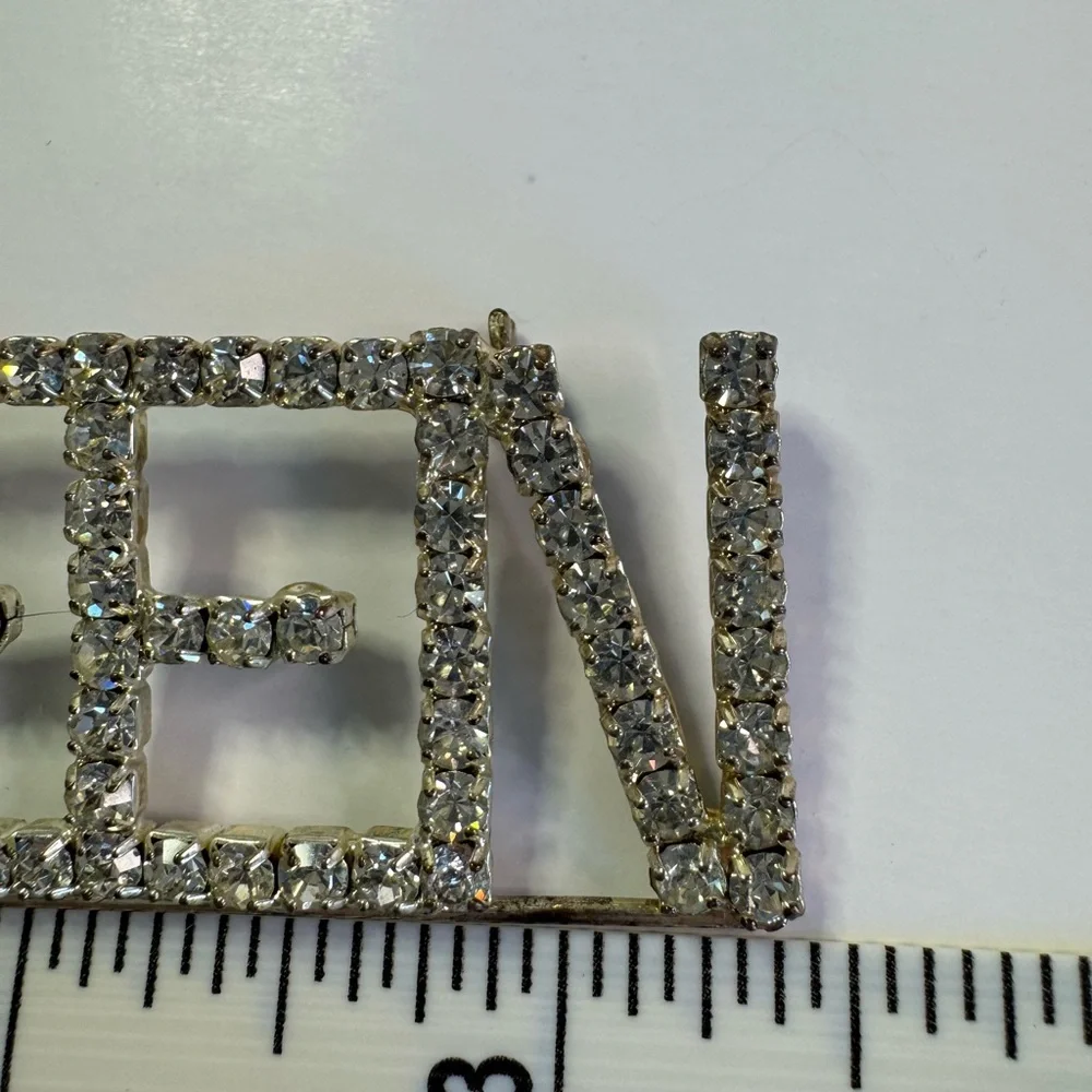 Queen Rhinestone Pin (back missing) - Picture 2 of 4